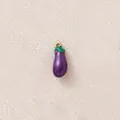 Ciondolo melanzana in smalto viola e acciaio inossidabile dorato per gioielli DIY - Melanzana