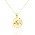 Detaillierte Makroansicht der 18K vergoldeten Stier-Zodiak-Relief-Anhänger-Halskette. - Kuh / Goldhalsketten-Set (Kette und Anhänger)