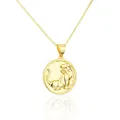 Detaillierte Makroaufnahme einer 18-Karat-Gold-Edelstahl-Tiger-Zodiac-Halskette. - Tiger / Goldhalsketten-Set (Kette und Anhänger)