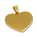 Polished gold stainless steel heart pendant for DIY jewelry or pet tags - Gold