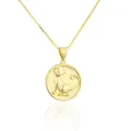 Detailed view of the 18K gold plated stainless steel dog zodiac pendant necklace - Dog