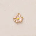 Delicate pink enamel daisy flower pendant in gold stainless steel finish - Pink Daisy Pendant (Style 22)