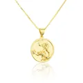 Elegant 18K gold plated stainless steel necklace featuring a round dragon relief pendant - Dragon