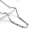 Collana a catena spiga in acciaio inossidabile argento da uomo stile hip hop qualità - Catena Spiga Trigo (NO04-4) / 3mm x 50cm / Colore acciaio