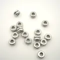 Doppellagige Abstandsperlen aus Edelstahl mit Wellendesign und großem Loch - 5mm*3mm*2mm / Stahlfarbe