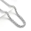 Collana da uomo a catena di grano intrecciata in acciaio inossidabile argento hip-hop - Catena a spiga di grano (NO05-2) / 6mm x 50cm / Colore acciaio