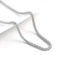 Collana a catena intrecciata in acciaio inossidabile argento per uomo stile hip hop - Catena a spiga di grano (NO05-6) / 2.5mm x 50cm / Colore acciaio