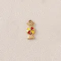 Gold-plated stainless steel candy pendant with red and yellow enamel for DIY jewelry - Candy / Red Yellow Gradient