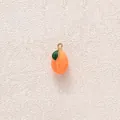 Ciondolo realistico in smalto di pesca arancione con anello dorato per creazioni di gioielli DIY - Frutta Arancione