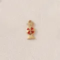Gold plated stainless steel candy charm with red enamel drip oil for DIY jewelry making - Candy Shape / Red