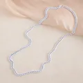 Collar de cadena cubana de acero inoxidable pintado en blanco estilo dopamina - 50cm / Blanco