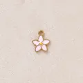 Pink enamel flower pendant charm made of stainless steel for Monet Garden jewelry - Light Pink Five-Petal Flower Pendant (Style 28)
