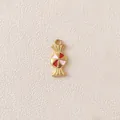 Gold plated stainless steel candy pendant with pink and red enamel for DIY jewelry - Candy Shape / Red Pink Mixed