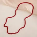 Levendige rood gelakte roestvrijstalen Cubaanse schakelketting voor DIY sieraden - 50cm / Rood