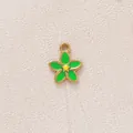 Vibrant green flower enamel pendant in durable stainless steel for jewelry making - Bright Green Five-Petal Flower Pendant (Style 30)