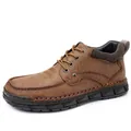 Durable brown men's Martin boots featuring hand-stitched details and rugged rubber soles - 38 / Khaki (kht3022)