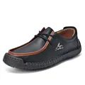 Chaussures décontractées noires en cuir pour hommes avec semelle souple de Salkin - 38 / Noir