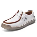 Chaussures décontractées blanches pour hommes à lacets avec semelle en caoutchouc souple - 38 / Blanc