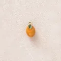Pendente ovale in acciaio inossidabile dorato con pietra arancione per gioielli fai da te - Frutto Arancione