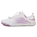 Zapatos de agua profesionales blanco y violeta de secado rápido con suela de goma antideslizante - 36 / Blanco Púrpura (H02)