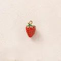 Ciondolo a forma di fragola in acciaio inossidabile dorato per gioielli DIY - Fragola Rossa Media