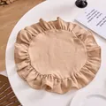 Effen kleur ronde placemat met ruches in minimalistische Koreaanse stijl voor decor - Khaki