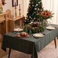 Festive green and red plaid Christmas tablecloth on a beautifully decorated dining table - Yellow Green Plaid (Without Lace) / 60x60cm
