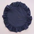 Elegante marineblauwe ronde placemat met ruches voor een stijlvolle tafeldecoratie - Grijs