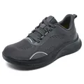 Men's lightweight grey mesh sneakers for outdoor walking, breathable summer footwear - 40 / Dark Gray