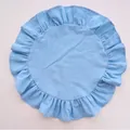 Elegante lichtblauwe ronde placemat met decoratieve ruches in Koreaanse stijl - Nr. 54 Hemelsblauw