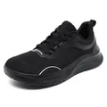Professional black breathable mesh sports sneaker for men with lightweight anti-slip sole - 40 / Black