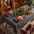 Festive red and green plaid Christmas tablecloth for rectangular dining tables - Dark Green Plaid (Without Lace) / 60-60cm