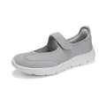 Zapatillas planas Mary Jane grises para mujer con malla transpirable y suela de EVA suave - Gris