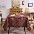 Premium Europäische Jacquard-Tischdecke in Dunkelrot für rechteckige Esstische zu Hause - 60x60cm / Jacquard Rotes Biest-Muster
