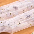 Detailed relief floral embroidery on sheer mesh lace table runner variant. - 75x180 / White Base Grey Flower