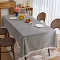 Classic black and white checkered gingham tablecloth with elegant white lace trim detail - 60-60 / Black Gingham (Beige Lace Trim)