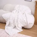 Soft white faux fur throw blanket with carved floral pattern for cozy home decor - White Christmas Tree Plush Blankets / 100-150