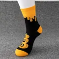 Calze di Halloween con design di tre zucche impilate - Motivo Zucca (N. 01)