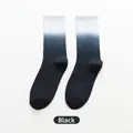 Premium black and white gradient tie-dye crew socks for professional sports and skating - One Size / Black