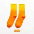 Vibrant orange and yellow gradient dip-dye crew socks for sports and skating fashion - One Size / Orange Red