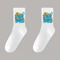Paire de chaussettes de sport blanches en coton avec motif graffiti Your Dreams coloré - Taille Unique 36-47 / Style Graffiti Your Dreams Blanc (Chaussettes K2-Original)