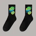 Chaussettes de sport mi-mollet en coton noir avec motif graphique Nice et Happy - Taille Unique 36-47 / Style Graffiti Nice Happy Noir (Chaussettes K2-Original)