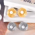Elegant titanium steel pearl earrings featuring a gold and silver spiral nest design for women - Artificial Pearl Spiral Nest Style (UB639) / One Pair / Steel