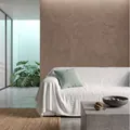 Copridivano bianco in cotone lavato in un soggiorno moderno dal design minimalista chic - 180x180cm / Bianco