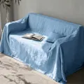 Copridivano in cotone lavato di alta qualità celeste per decorazioni stagionali - 180x180cm / Azzurro