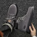 Grey suede men's work boots featuring durable rubber soles and a classic lace-up design - 38 / Regular Single Lined (235) / Gray