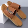 Ποιοτικά ανδρικά καφέ casual σανδάλια με λουράκι με καρό σχέδιο και μαλακή σόλα - 38 / Καφέ