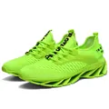 Chaussures de course pour hommes en maille vert fluo avec semelle à lame - 39 / Vert Fluorescent