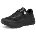 All-black men's outdoor hiking shoes with rotary lacing system for secure fit - 39 / Black