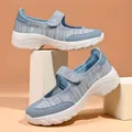 Zapatillas Mary Jane de malla azul transpirable para mujer con una suela ligera - 35 / Azul Luna